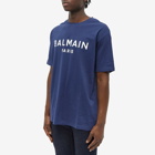 Balmain Men's Paris Logo T-Shirt in Navy/White