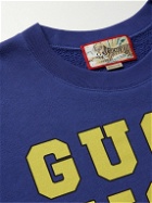 GUCCI - Printed Cotton-Jersey Sweatshirt - Blue
