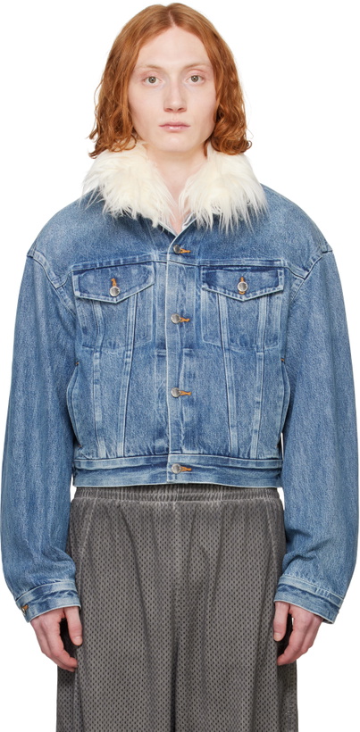 Photo: Alexander Wang Blue Rounded Trucker Denim Jacket