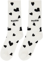 Marni Off-White 'Bunch Of Hearts' Socks