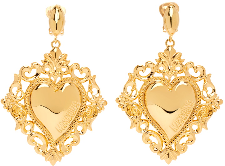Photo: Moschino Gold Heart Earrings