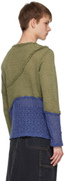 Andersson Bell Khaki & Blue Contrast Sweater