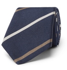 Brunello Cucinelli - 6.5cm Striped Silk-Twill Tie - Men - Navy