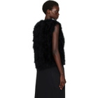 Yves Salomon Black Cropped Feather Gilet Vest