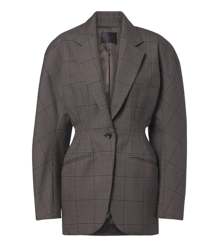 Photo: Mugler Checked oversized wool jacket