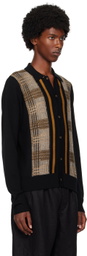 King & Tuckfield Black & Brown Merino Wool Cardigan