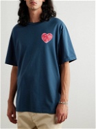 KENZO - Oversized Printed Cotton-Jersey T-Shirt - Blue
