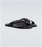 Giorgio Armani - Logo leather slides
