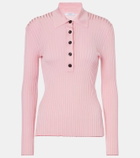 Ferragamo Ribbed-knit polo sweater
