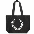Fred Perry Authentic Men's Large Laurel Print Tote in Black