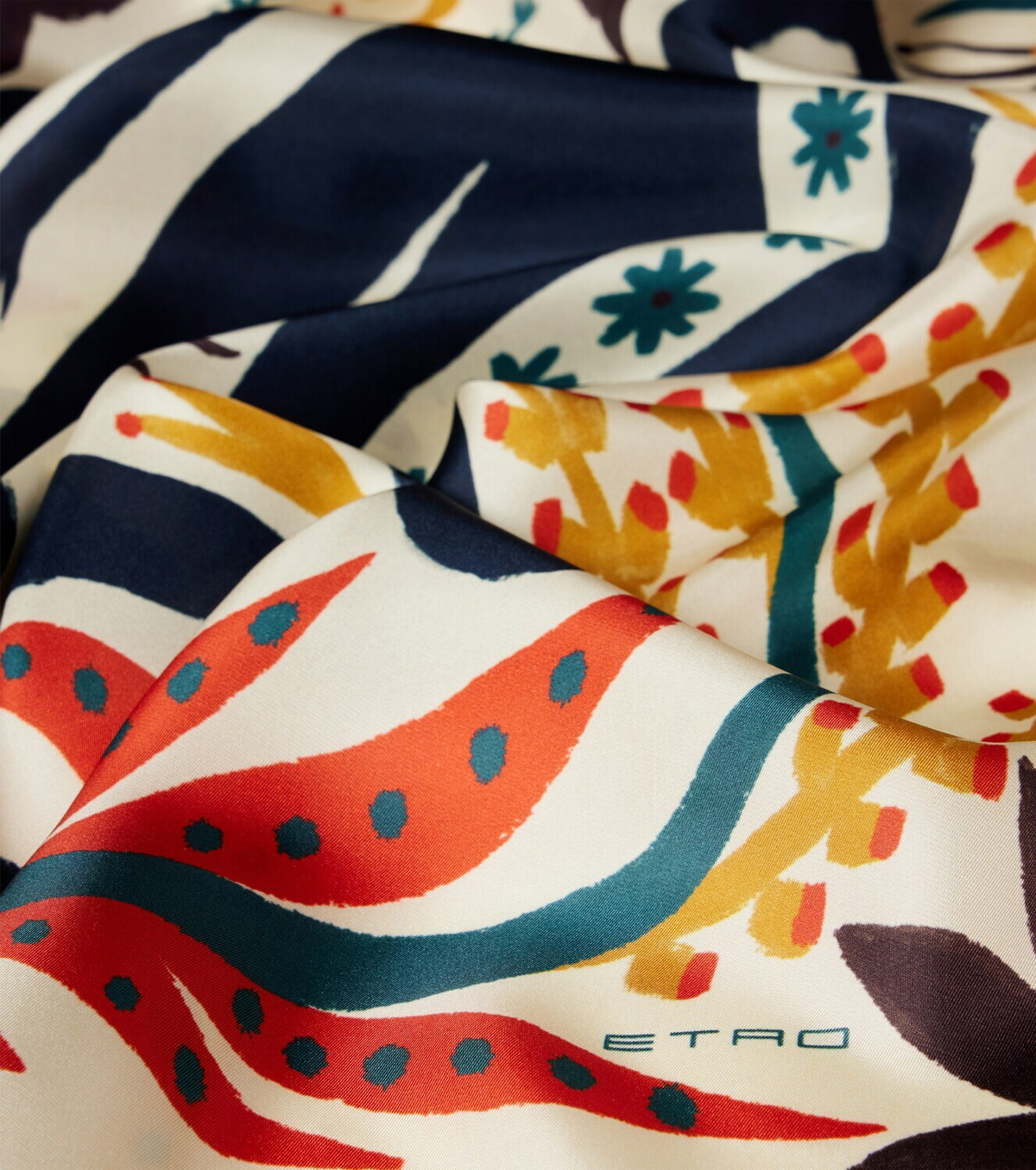 Etro Printed silk twill scarf