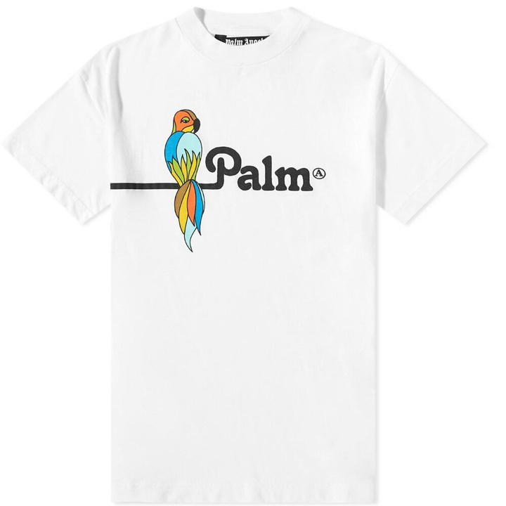 Photo: Palm Angels Men's Parrot Logo T-Shirt in White/Black