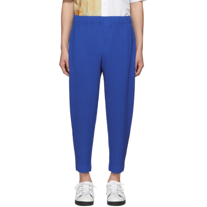 Photo: Homme Plisse Issey Miyake Blue Cotton Surface Trousers