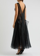 16 Arlington Morfyd Sheer Organza Midi Dress Black 6 (UK6 / XS)