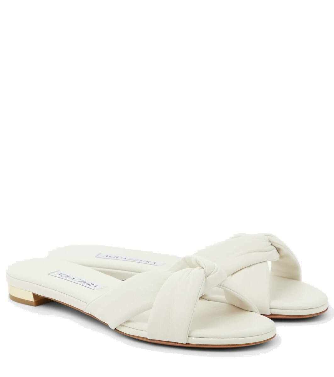 Aquazzura Relax Flat Footbed shearling slides Aquazzura