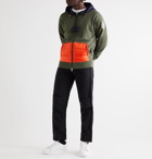 Moncler Genius - 1 Moncler JW Anderson Logo-Appliquéd Shell-Trimmed Loopback Cotton-Jersey Down Hoodie - Green