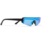 Balenciaga - Ski Rectangle-Frame Enamelled Acetate Sunglasses - Black