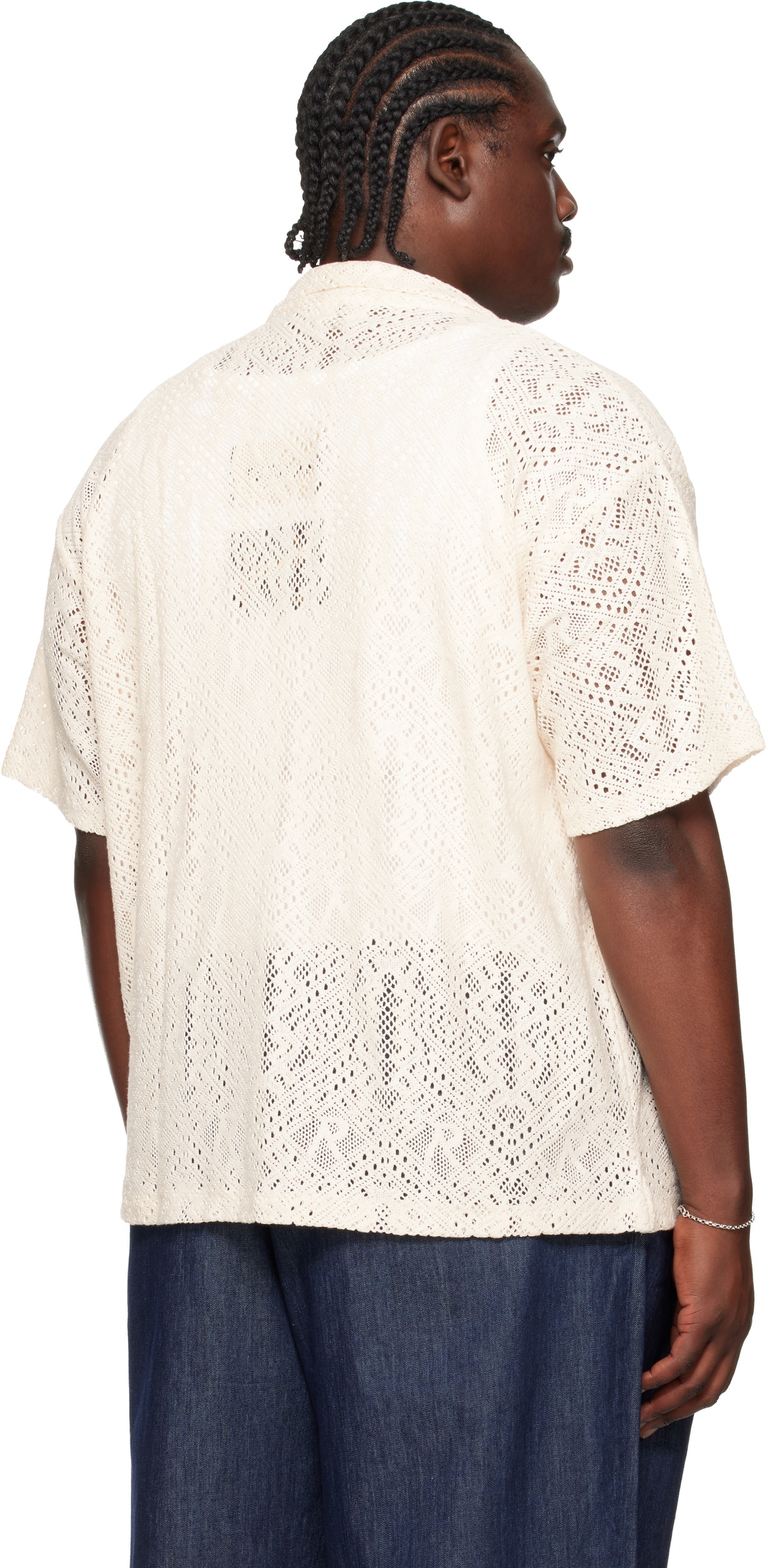 Represent Off-White All Over Crochet Shirt