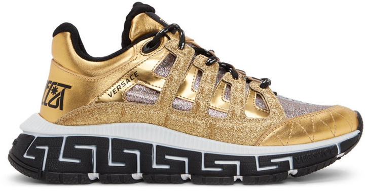 Photo: Versace Gold Trigreca Sneakers
