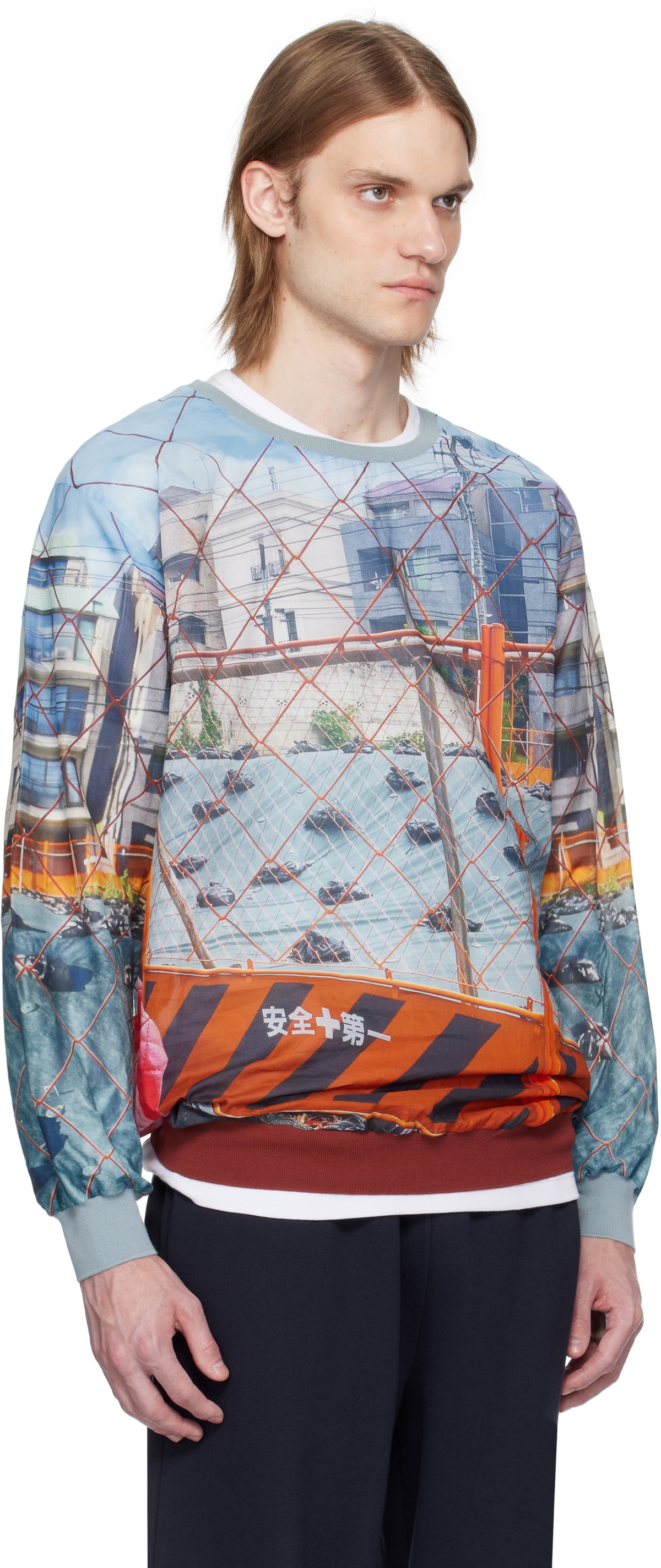 Bless Blue Holiday Fence Long Sweatshirt