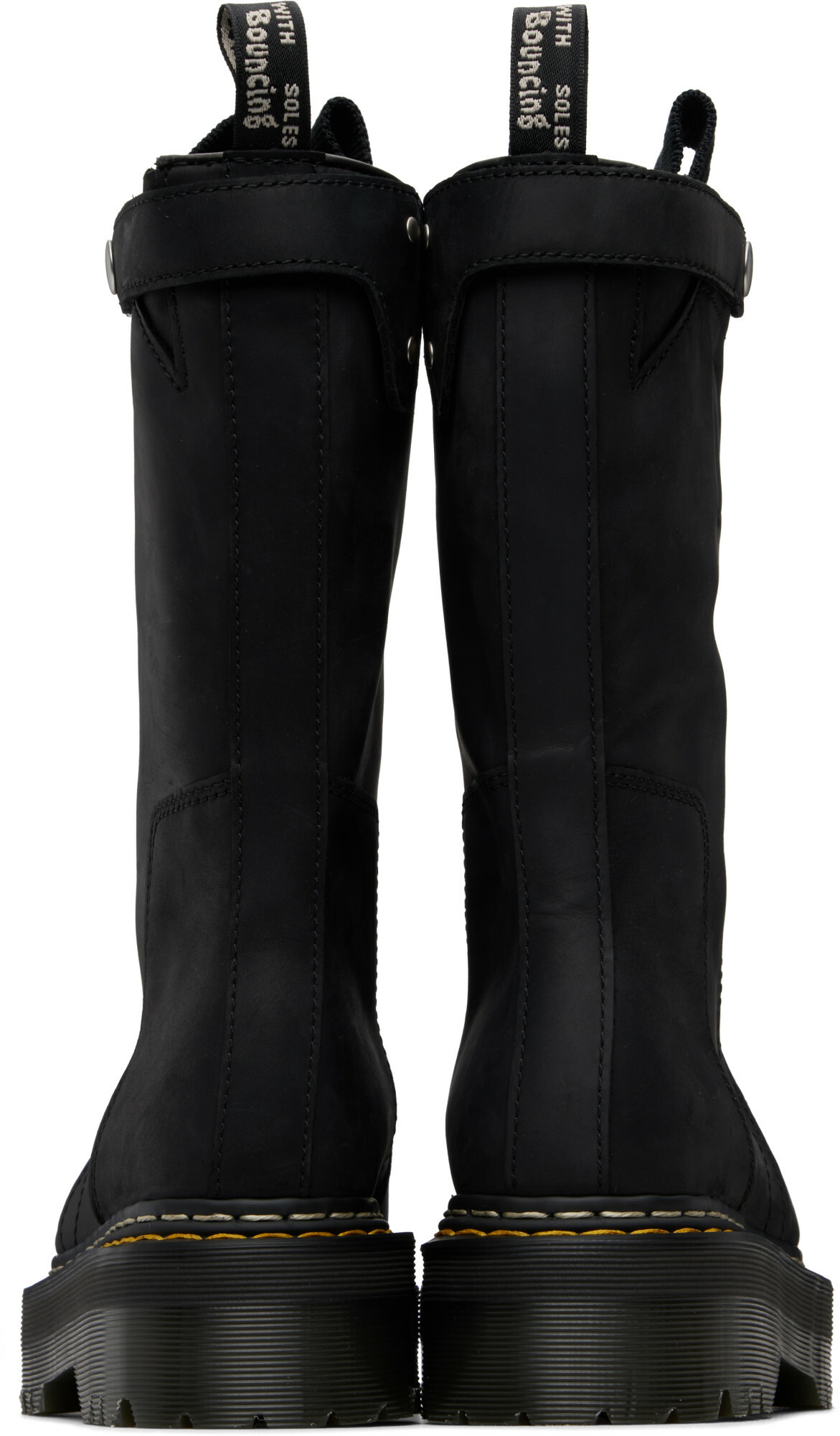 Rick Owens Black Dr. Martens Edition Quad Sole Pull On Boots