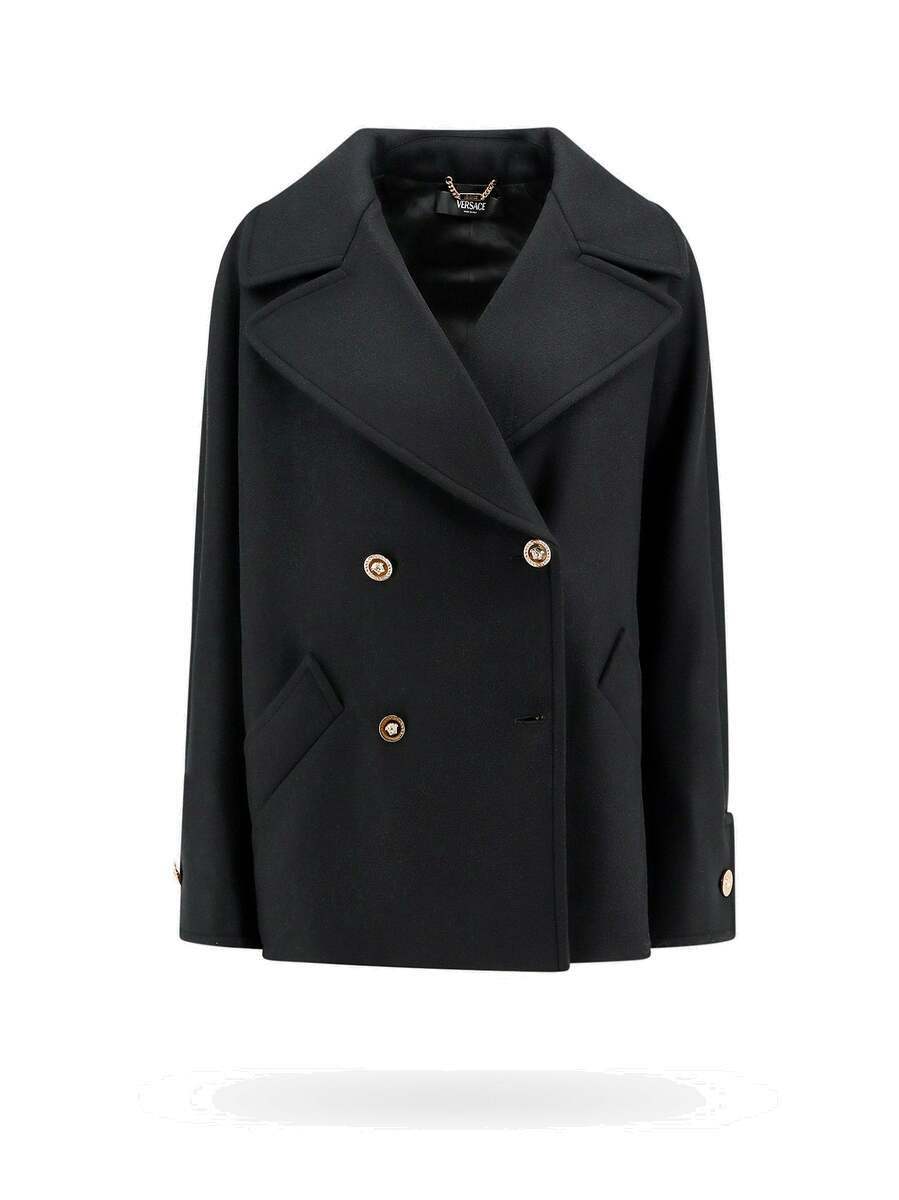 VERSACE ピーコート Versace Coat Black Womens Versace