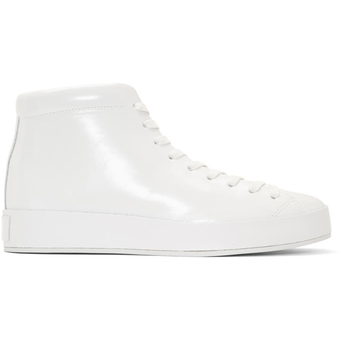 Photo: Rag and Bone White Patent RB1 High-Top Sneakers