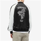 Versace Men's Rose Flower Embroidery Jacket in Black