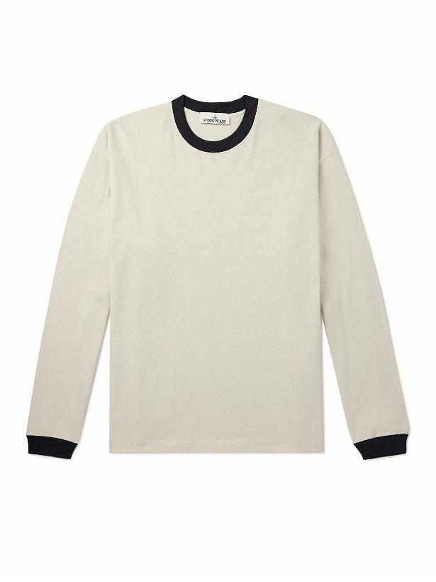 Photo: Stone Island - Oversized Logo-Print Cotton-Jersey T-Shirt - Neutrals