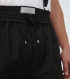 Valentino Logo cotton twill shorts