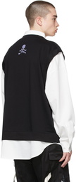 mastermind WORLD White & Black Boxy Collar Sweatshirt