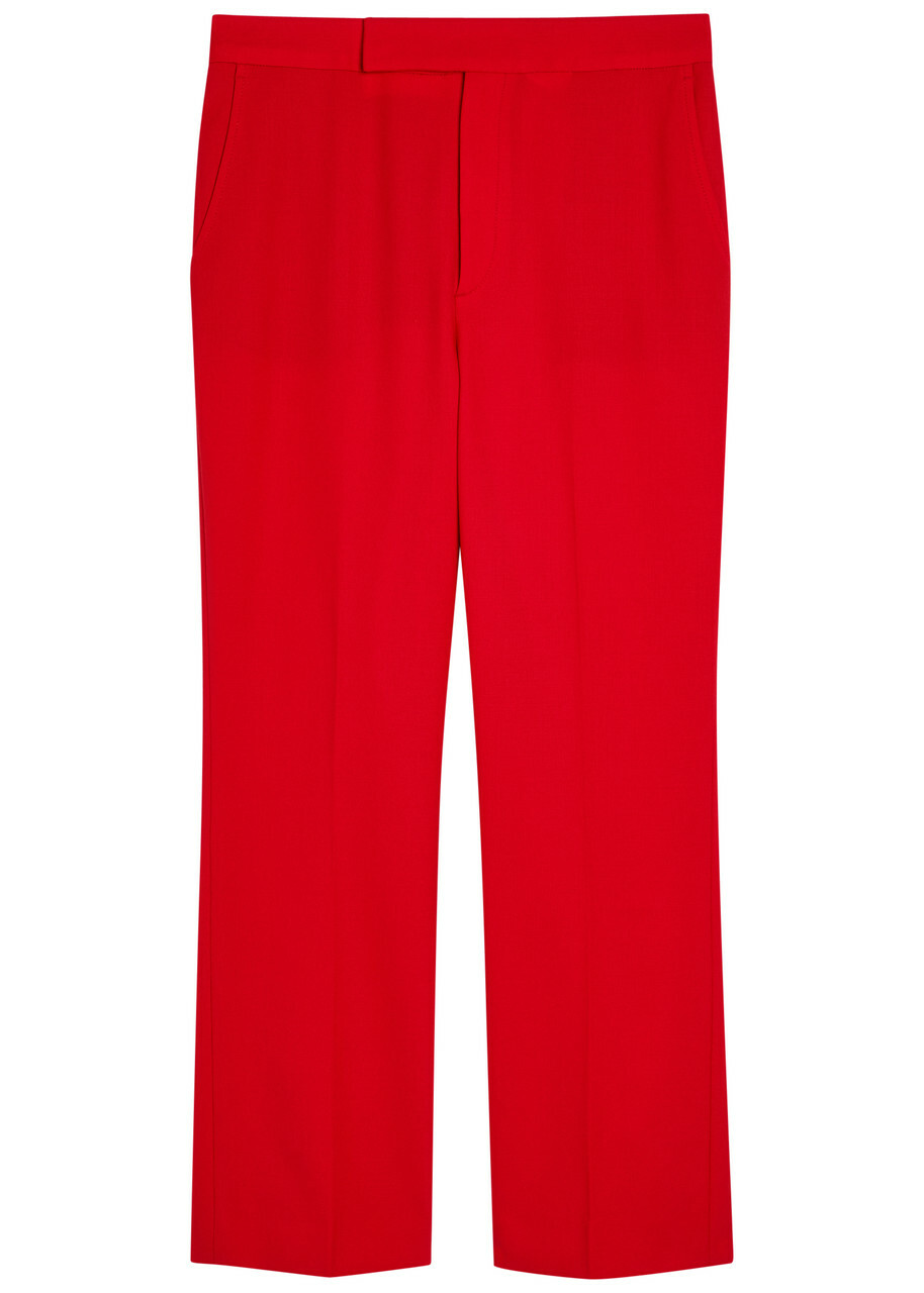 Maria Mcmanus High-waisted Stretch-wool Trousers Red