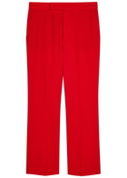 Maria Mcmanus High-waisted Stretch-wool Trousers Red