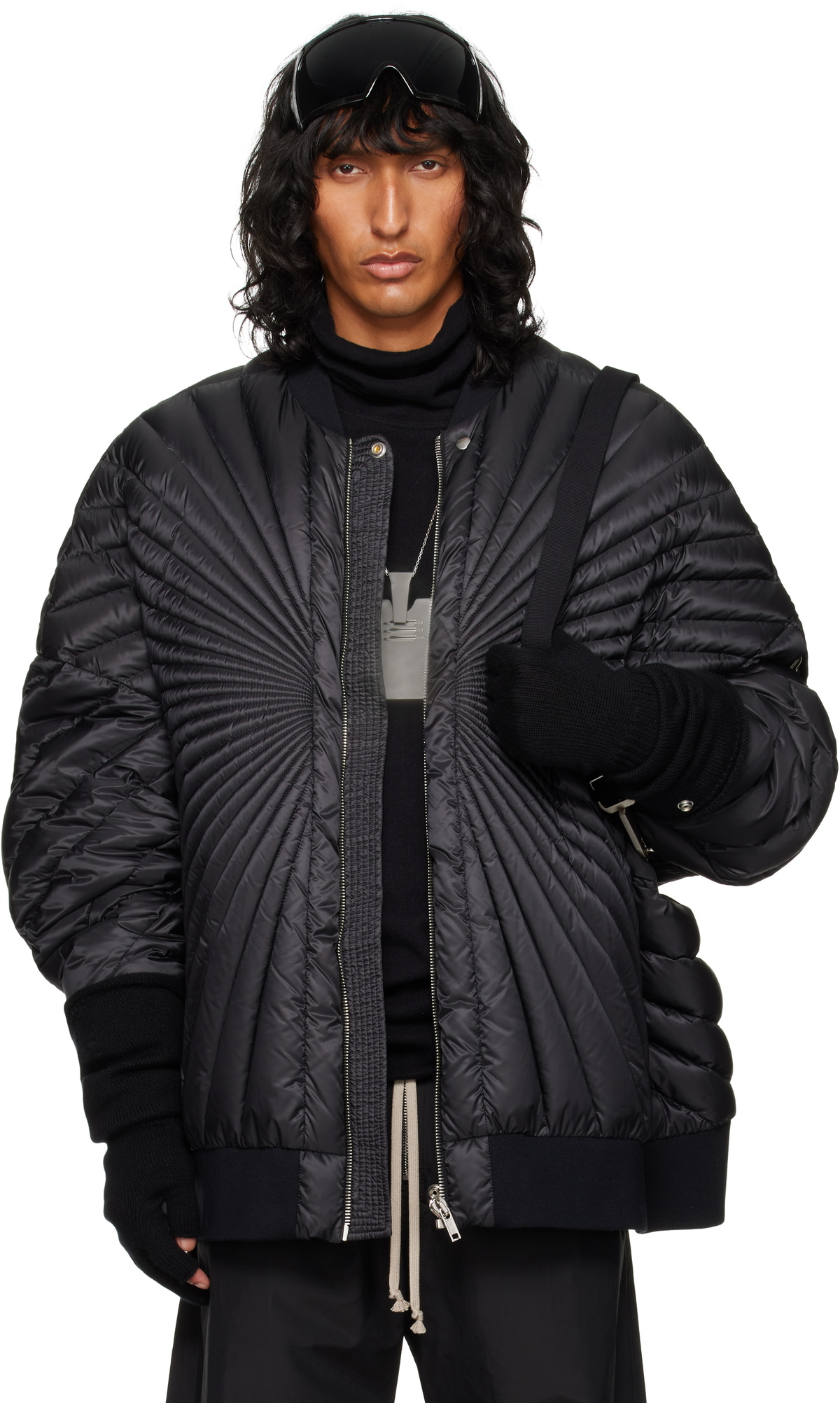 Rick Owens Moncler + Rick Owens Black Radiance Peter Bomber Jacket 