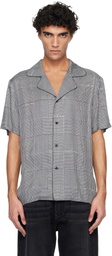 Balmain Black & White Pyjama Printed Prince of Wales Shirt