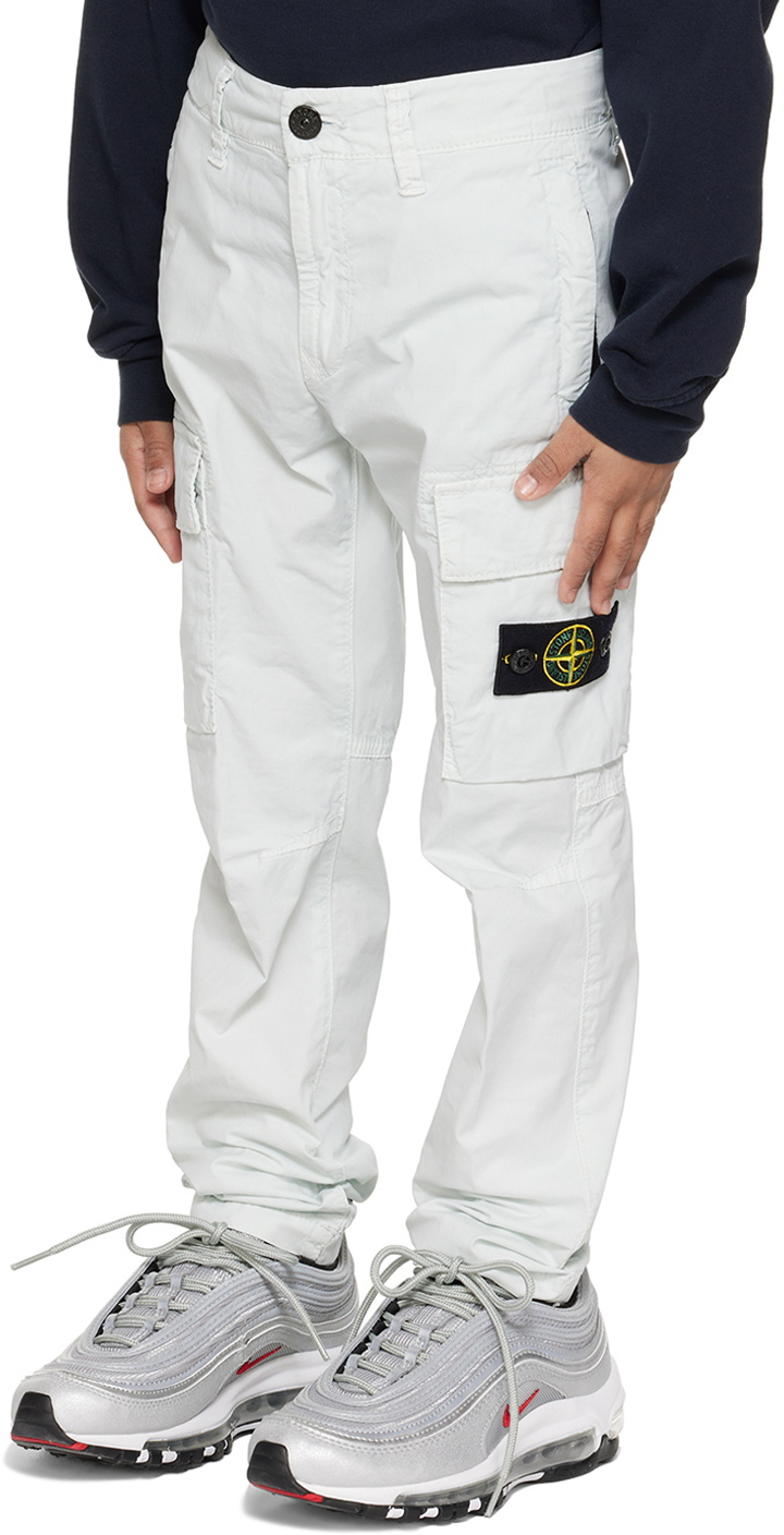 Stone Island Junior Kids Gray Patch Cargo Pants