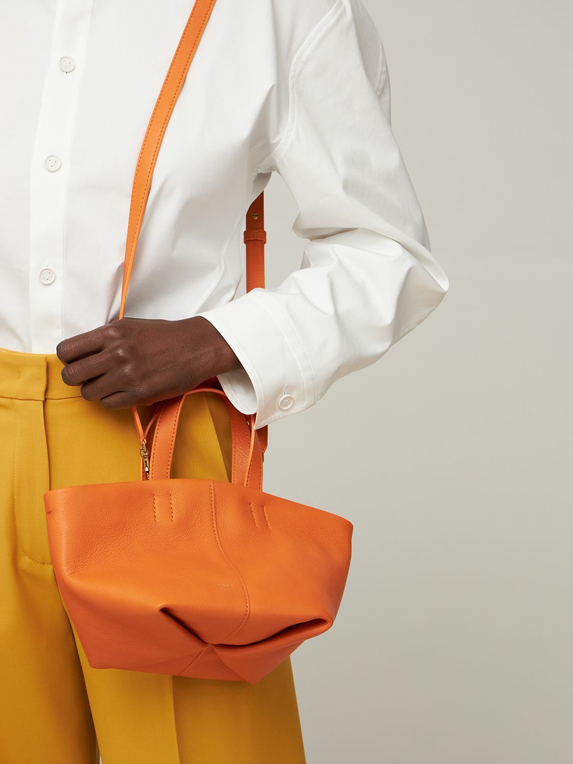 MANSUR GAVRIEL Mini Tulipano Leather Top Handle Bag