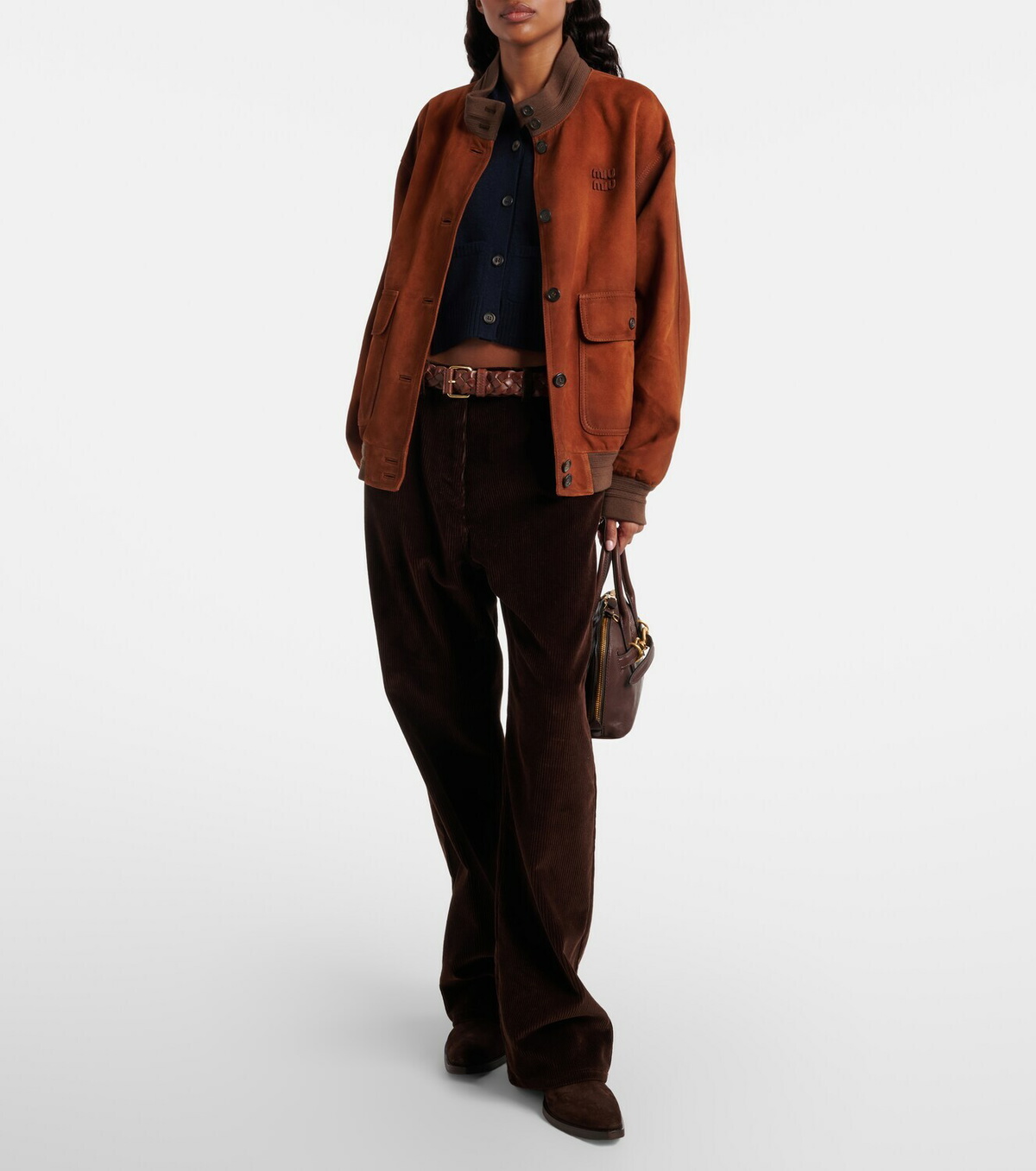 Miu Miu Suede bomber jacket
