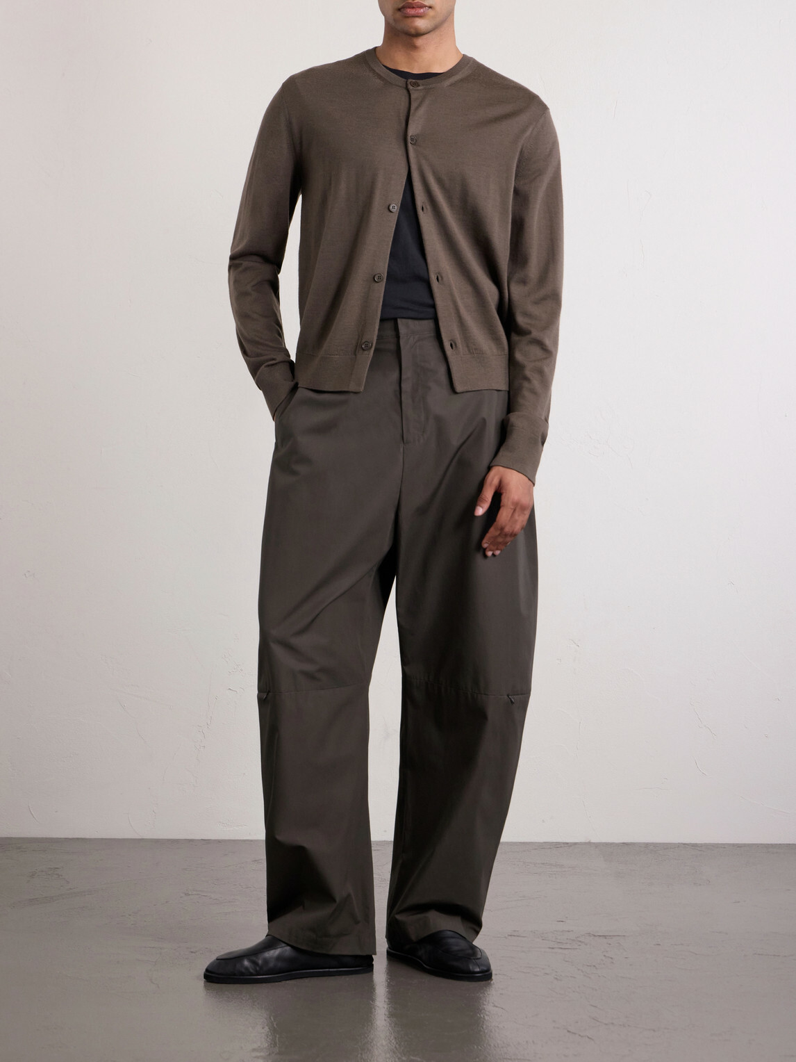 Amomento - Barrel-Leg Cotton Trousers - Green