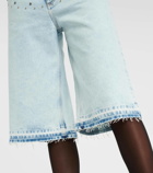 Alessandra Rich Embellished denim Bermuda shorts