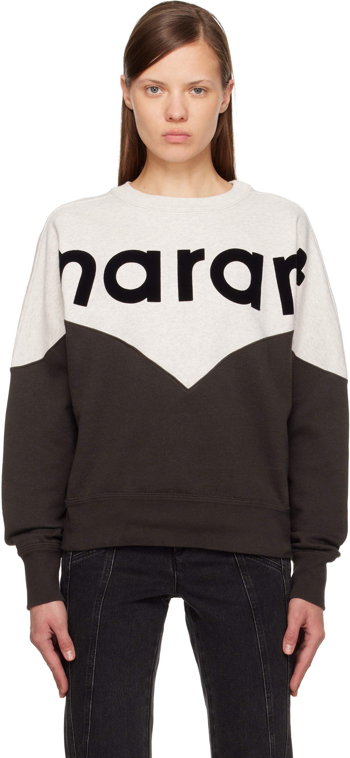 Isabel Marant Etoile Gray & Black Houston Sweatshirt
