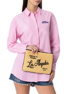 MC2 Saint Barth Parisienne Straw Pochette With Los Angeles Embroidery
