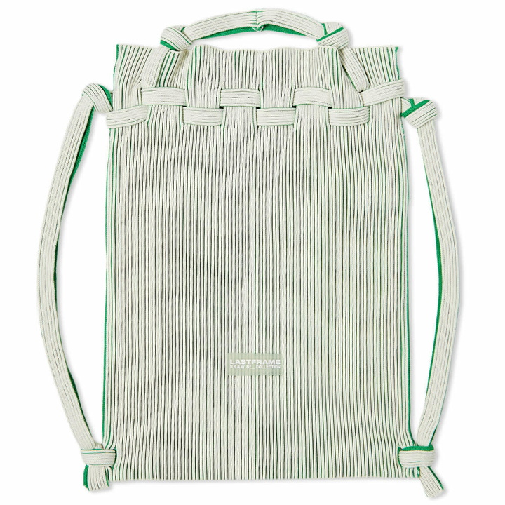Photo: LASTFRAME Women's Two Tone Knapsack Backpack in Ivory/Green