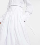 The Row Leddie gathered cotton midi skirt