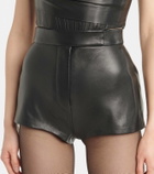 Alex Perry High-rise leather shorts