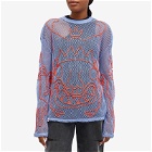 Charles Jeffrey Women's Graphic Net Top in Blue/Red