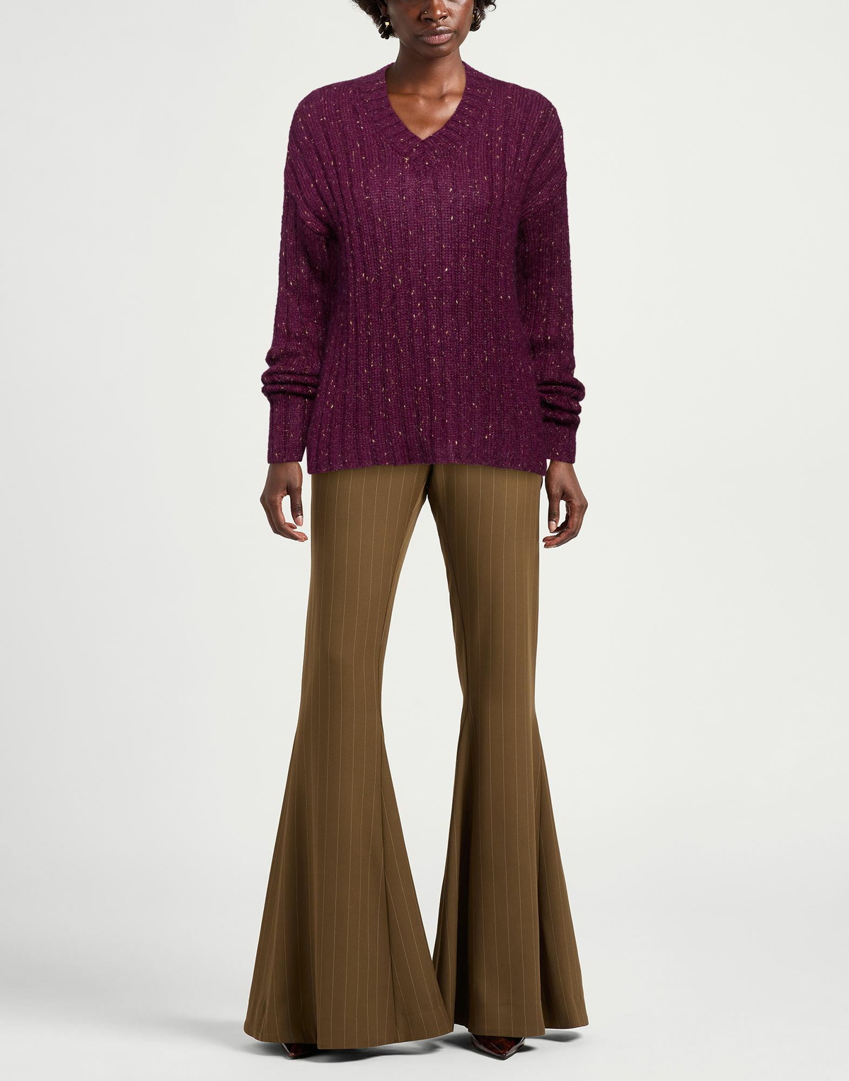 Manila Grace Womens Sweater in Plum