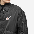 Fred Perry x Raf Simons Printed Flight Jacket in Black