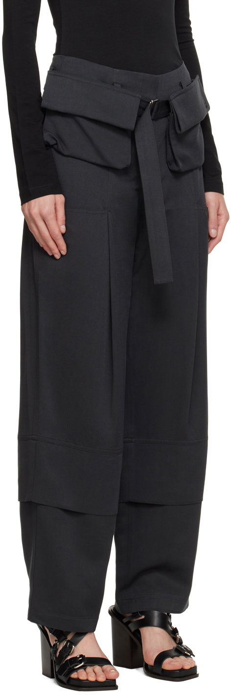 Buy Love & Roses Black Belted High Waist Wide Leg Tailored Trousers from  Next India