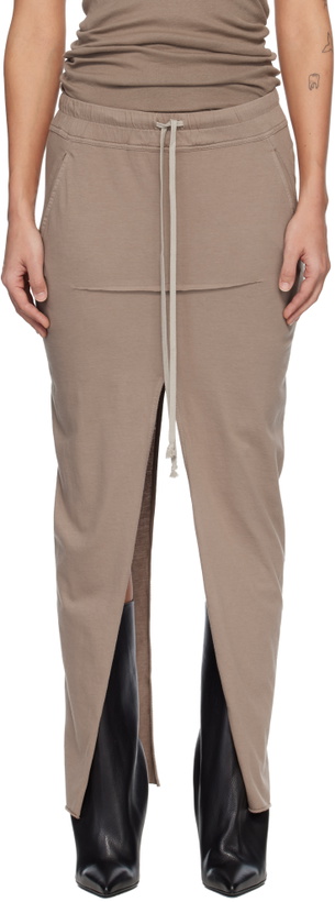 Photo: Rick Owens DRKSHDW Beige Temple Pull On Sliced Pillar Maxi Skirt